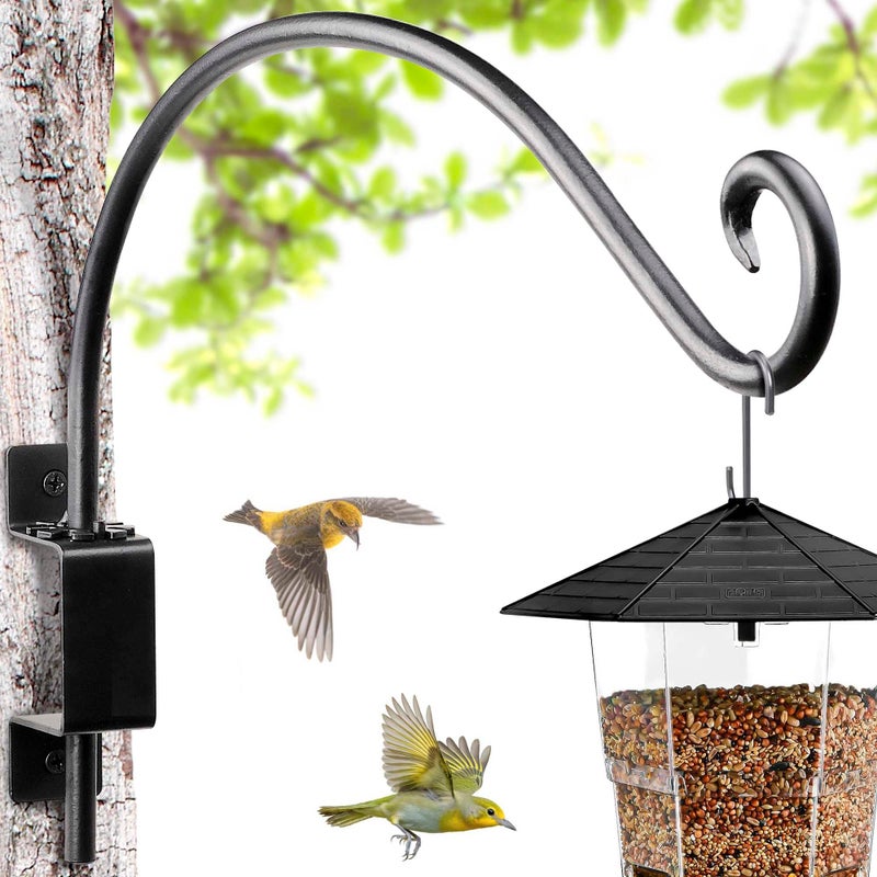 Lifyzoon Swivel Bird Feeder Hanger Hook: 16-Inch Swivel Hanging Plant Bracket, 25lb Weight Capacity - Outdoor Wall Mount Hanging Hooks for Bird Feeder, Birdhouse, Wind Chimes, Heavy Plants - Image 4